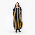  Ballonkleid von AKH Fashion aus Materialmix, 1331.01926, Gelb-Schwarz-Weiß, Schick