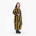  Ballonkleid von AKH Fashion aus Materialmix, 1331.01926, Gelb-Schwarz-Weiß, Schick