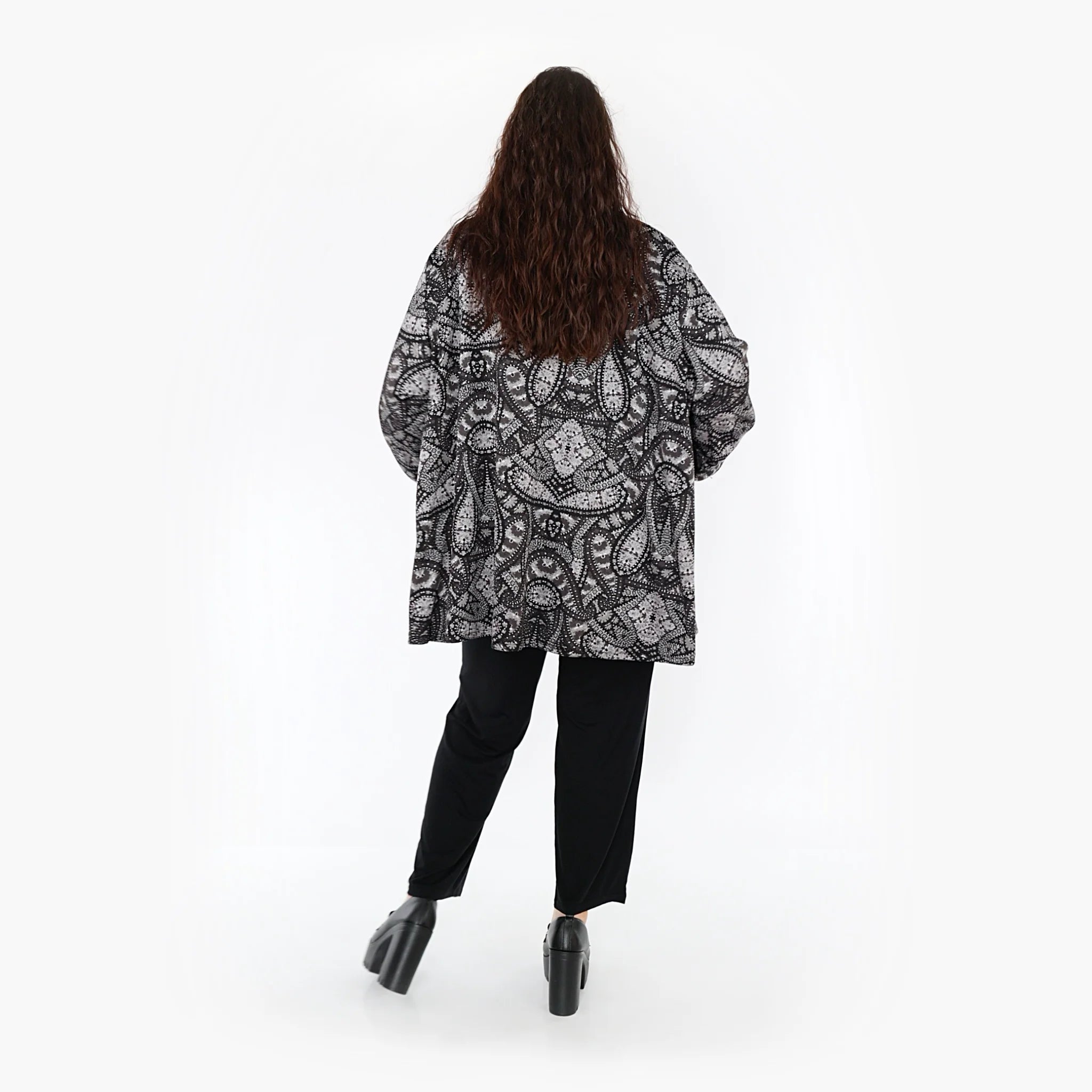  A-Form Bigshirt von AKH Fashion aus Materialmix, 1332.00593, Grau-Schwarz, Schick, Modern