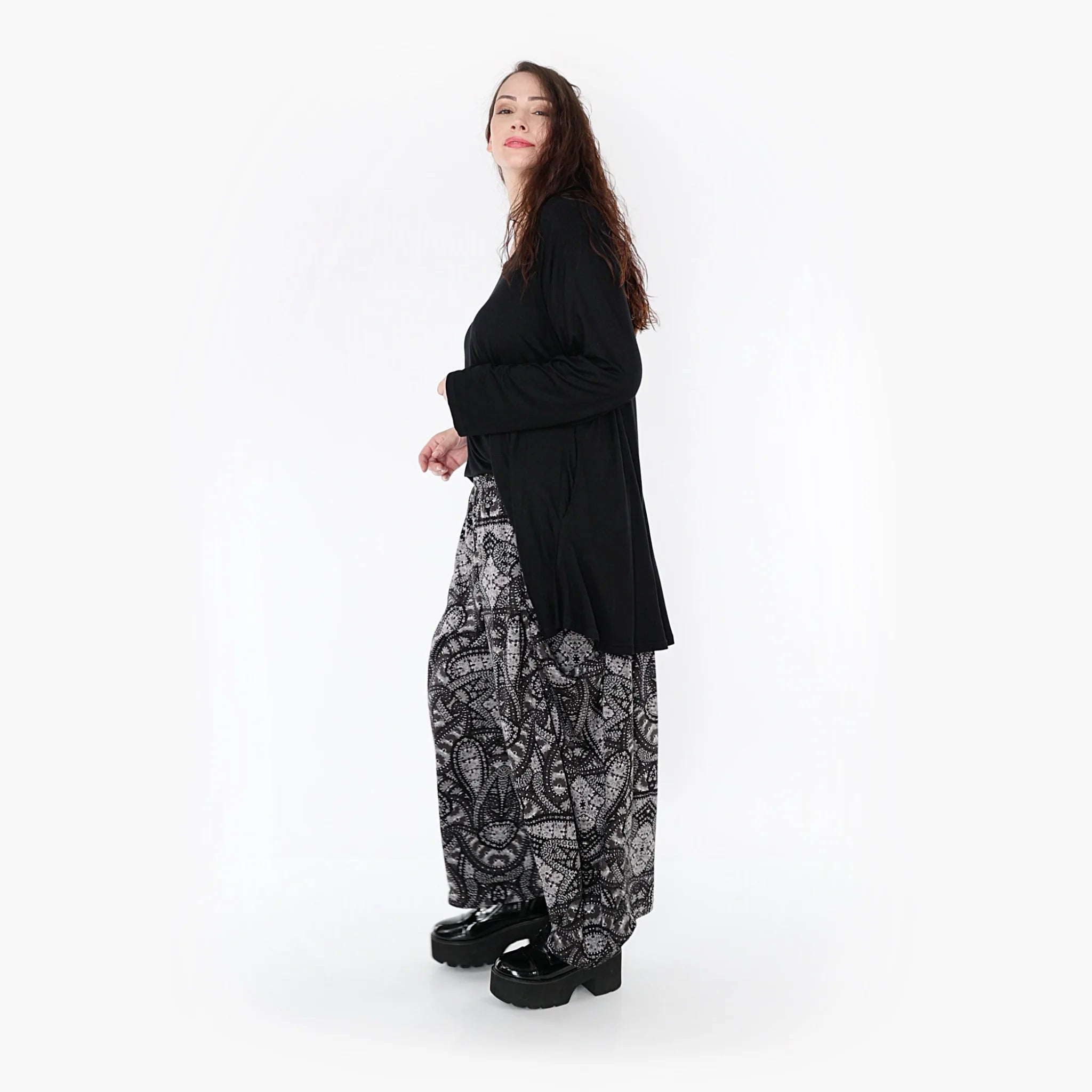  Ballonhose von AKH Fashion aus Materialmix, 1332.08069, Grau-Schwarz, Schick, Modern