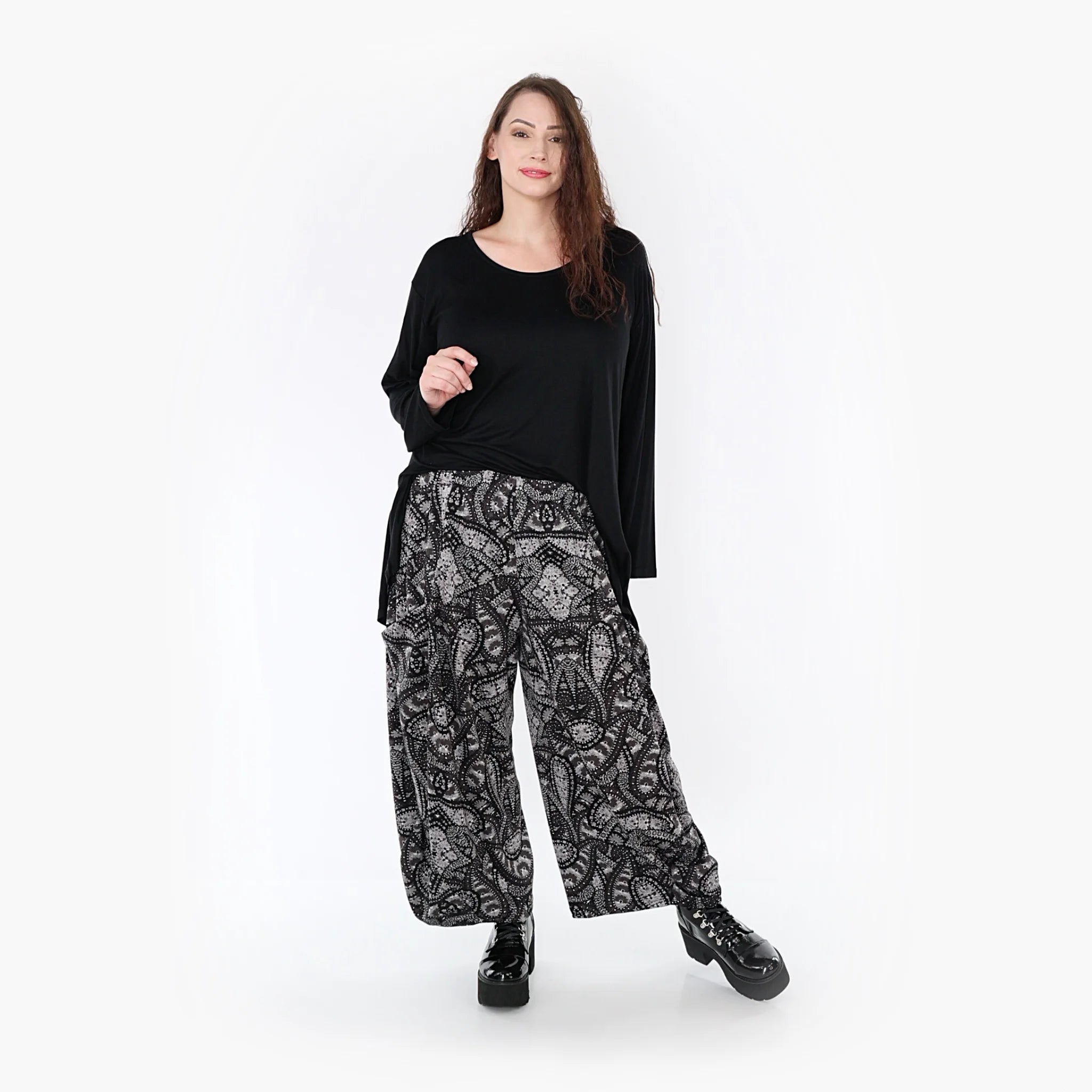  Ballonhose von AKH Fashion aus Materialmix, 1332.08069, Grau-Schwarz, Schick, Modern