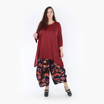  Lässige Ballonhose aus leichtem Viskose-Chiffon mit buntem Punktemuster für Plus Size Fashion