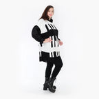 AKH Fashion Überwurf in kastiger Form, aus Baumwolle, 1337.02415, Weiß-Schwarz, Schick