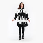  AKH Fashion Überwurf in kastiger Form, aus Baumwolle, 1337.02415, Weiß-Schwarz, Schick