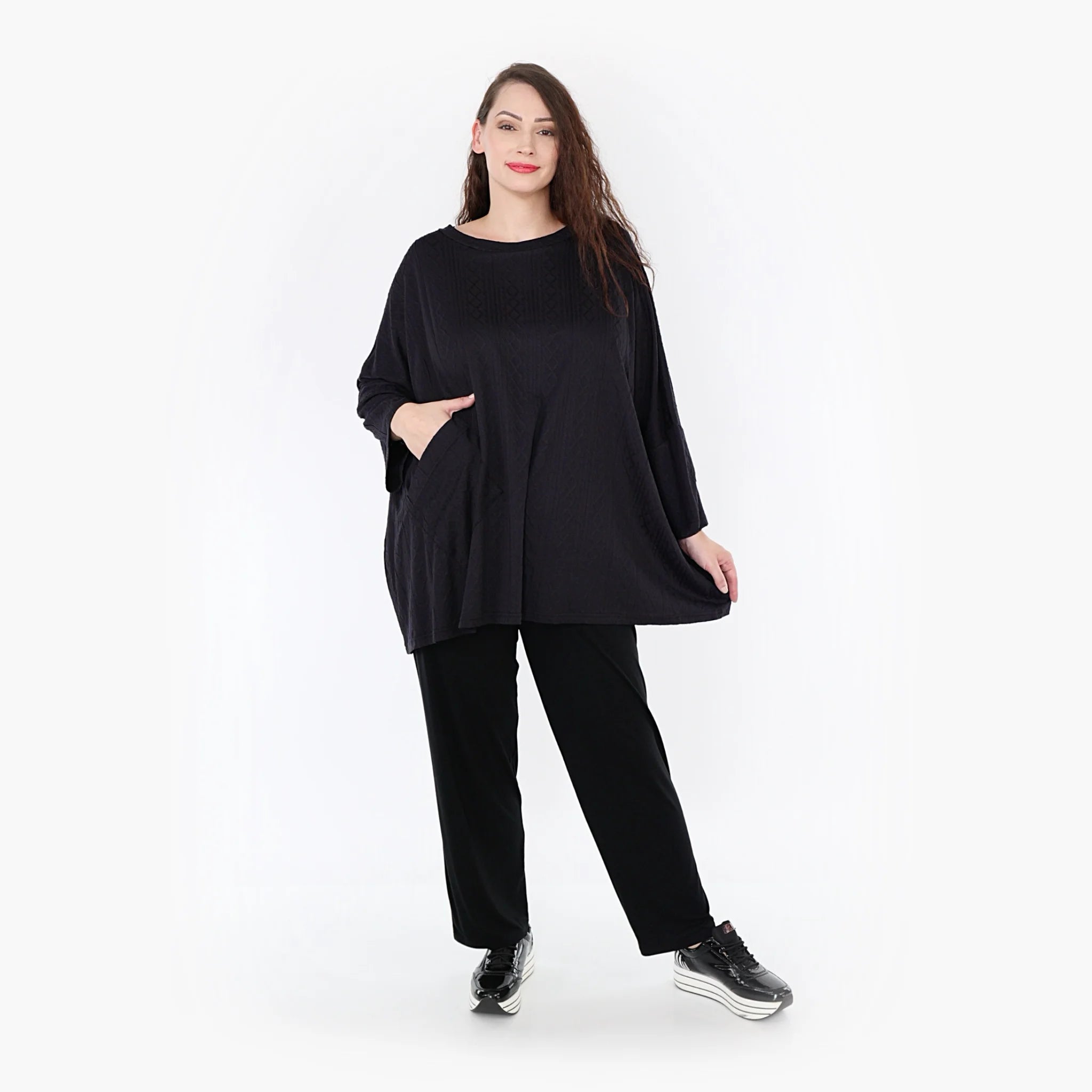 A-Form Shirt von AKH Fashion aus Viskose, ausgefallene, zeitlose Lagenlook Mode