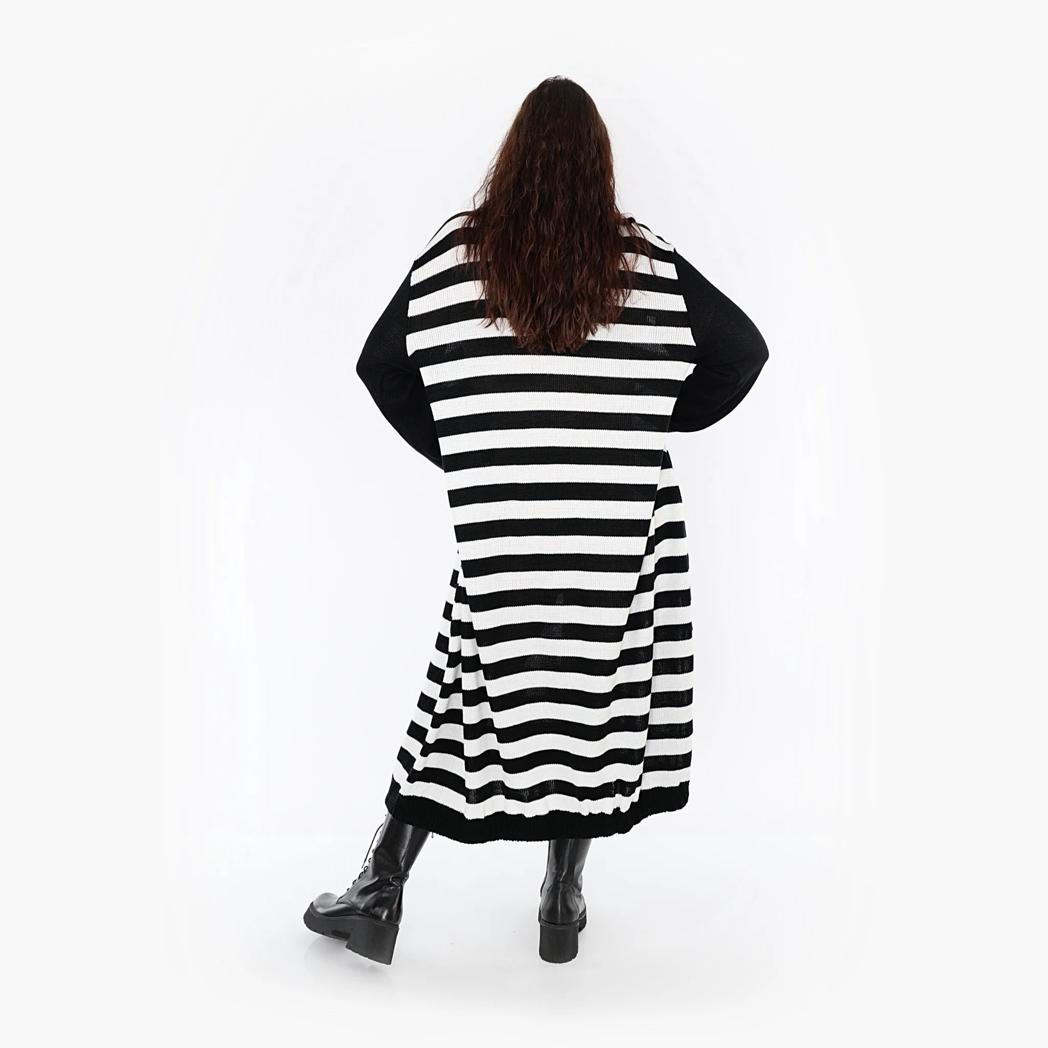  Ballonkleid von AKH Fashion aus Baumwolle, 1343.02344, Schwarz-Weiß, Schick, Modern