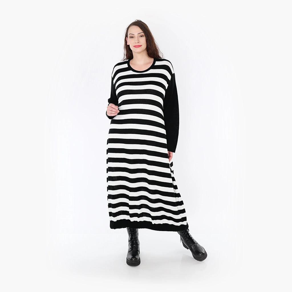  Ballonkleid von AKH Fashion aus Baumwolle, 1343.02344, Schwarz-Weiß, Schick, Modern