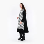  Ballonkleid von AKH Fashion aus Baumwolle, 1343.02346, Weiß-Schwarz, Schick, Modern