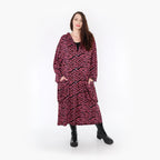  Ballonmantel von AKH Fashion aus Viskose, 1344.06976, Fuchsia-Schwarz, Schick, Modern