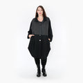  AKH Fashion Bluse in gerundeter Form, aus Materialmix, 1346.06881, Schwarz-Dunkelgrau
