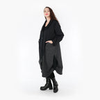 Ballonmantel von AKH Fashion aus Materialmix, 1346.06885, Schwarz-Dunkelgrau, Schick