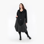  Ballonmantel von AKH Fashion aus Materialmix, 1346.06885, Schwarz-Dunkelgrau, Schick