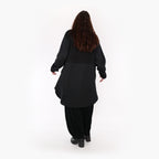  AKH Fashion Bluse in gerundeter Form, aus Materialmix, 1347.06881, Schwarz, Wellen