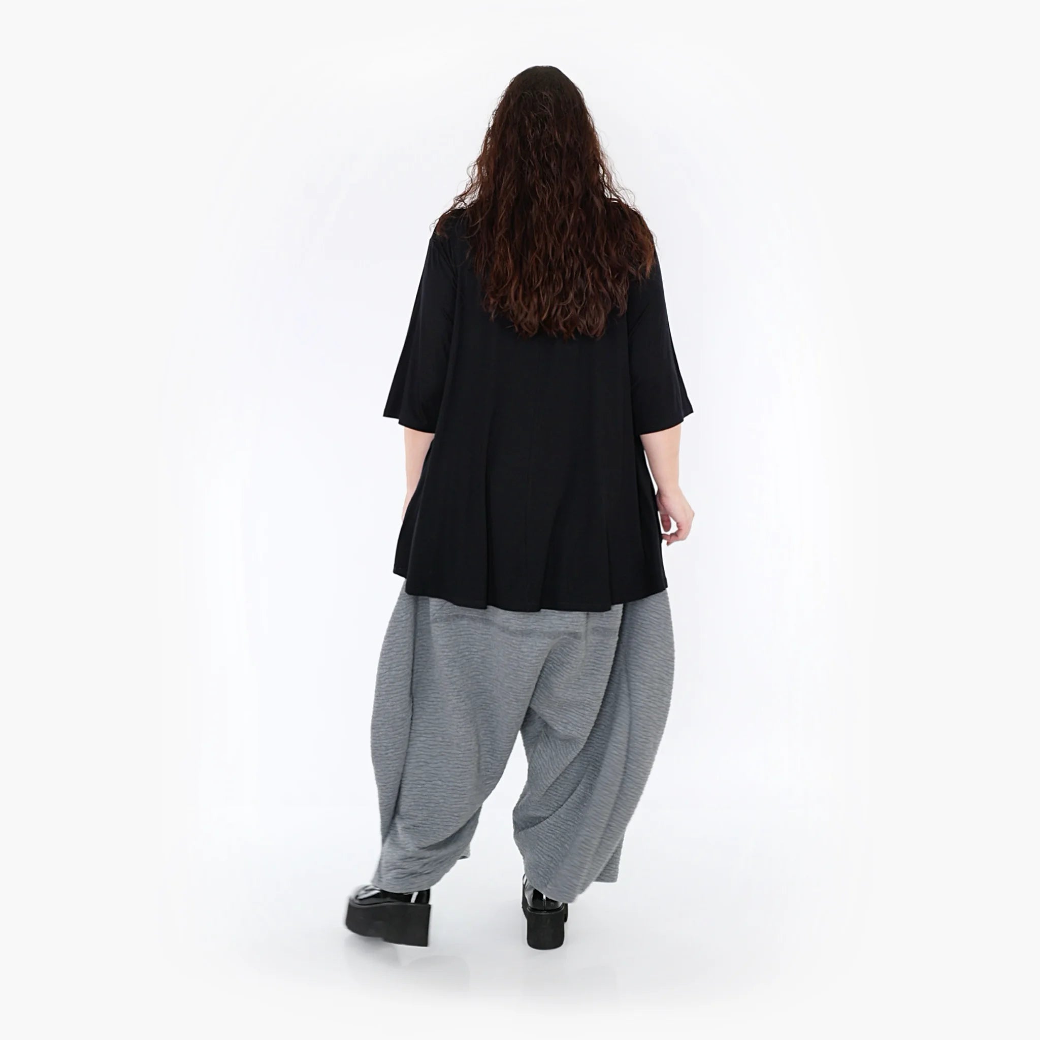  Haremshose von AKH Fashion aus Materialmix, 1347.06883, Grau, Wellen, Schick, Modern