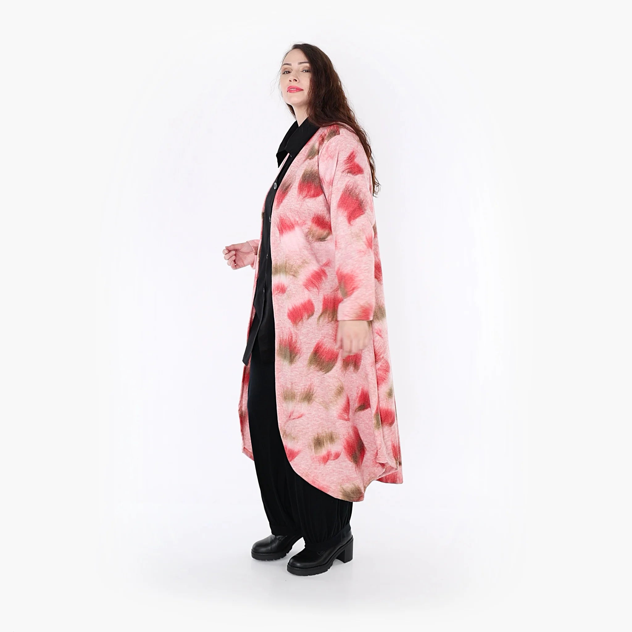  A-Form Jacke von AKH Fashion aus Materialmix, 1351.01717, Pink-Grün, Schick, Modern