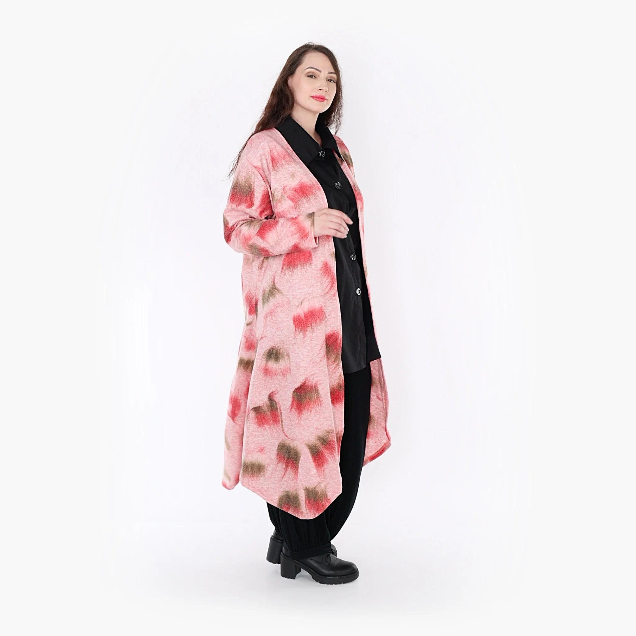  A-Form Jacke von AKH Fashion aus Materialmix, 1351.01717, Pink-Grün, Schick, Modern