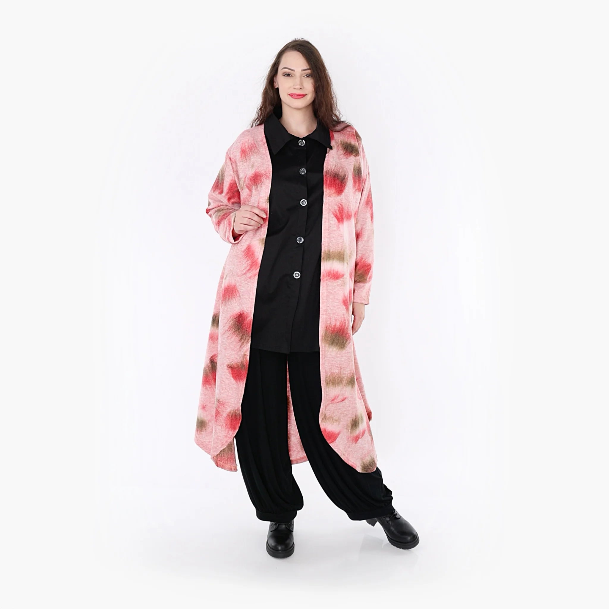  A-Form Jacke von AKH Fashion aus Materialmix, 1351.01717, Pink-Grün, Schick, Modern