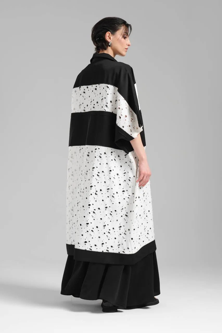  TW3 Weste in gerader Form, aus Baumwolle, 1168, Schwarz, Ausgefallen, Oversize