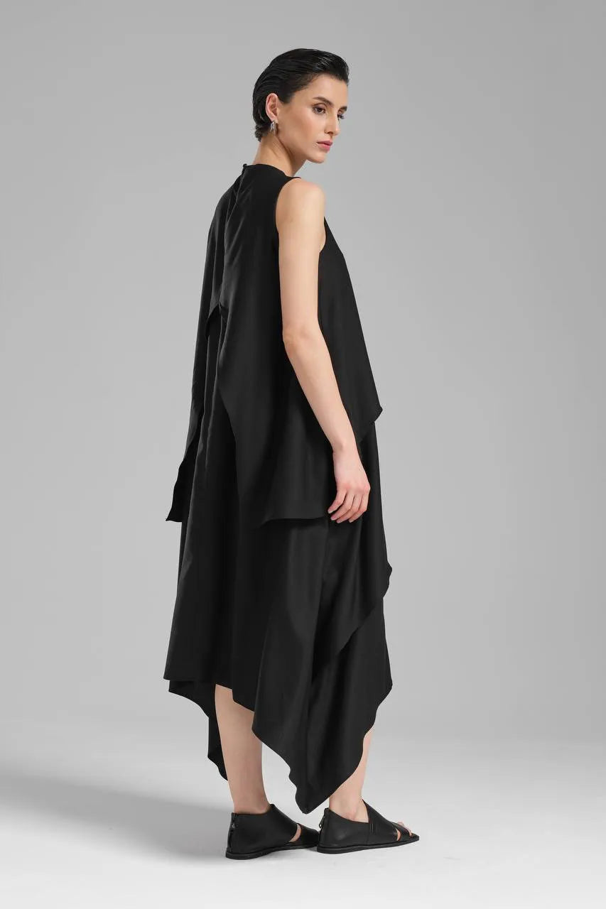  A-Form Kleid von TW3 aus Polyamid, 1197, Schwarz, Schick, Modern, Ausgefallen