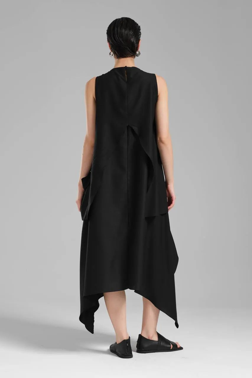  A-Form Kleid von TW3 aus Polyamid, 1197, Schwarz, Schick, Modern, Ausgefallen