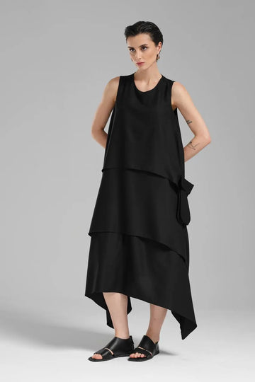  A-Form Kleid von TW3 aus Polyamid, 1197, Schwarz, Schick, Modern, Ausgefallen