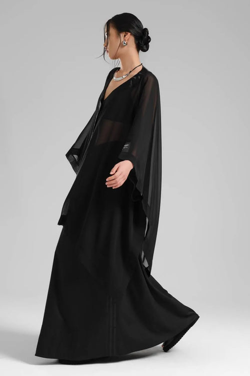  Oversize Zipfel Weste von TW3 aus Polyamid, 1236, Schwarz, Schick, Modern, Ausgefallen