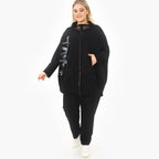  Ballonjacke von Zedd Plus aus Viskose, 25085, Schwarz/Weiß, Schick, Modern, Bequem, Schick