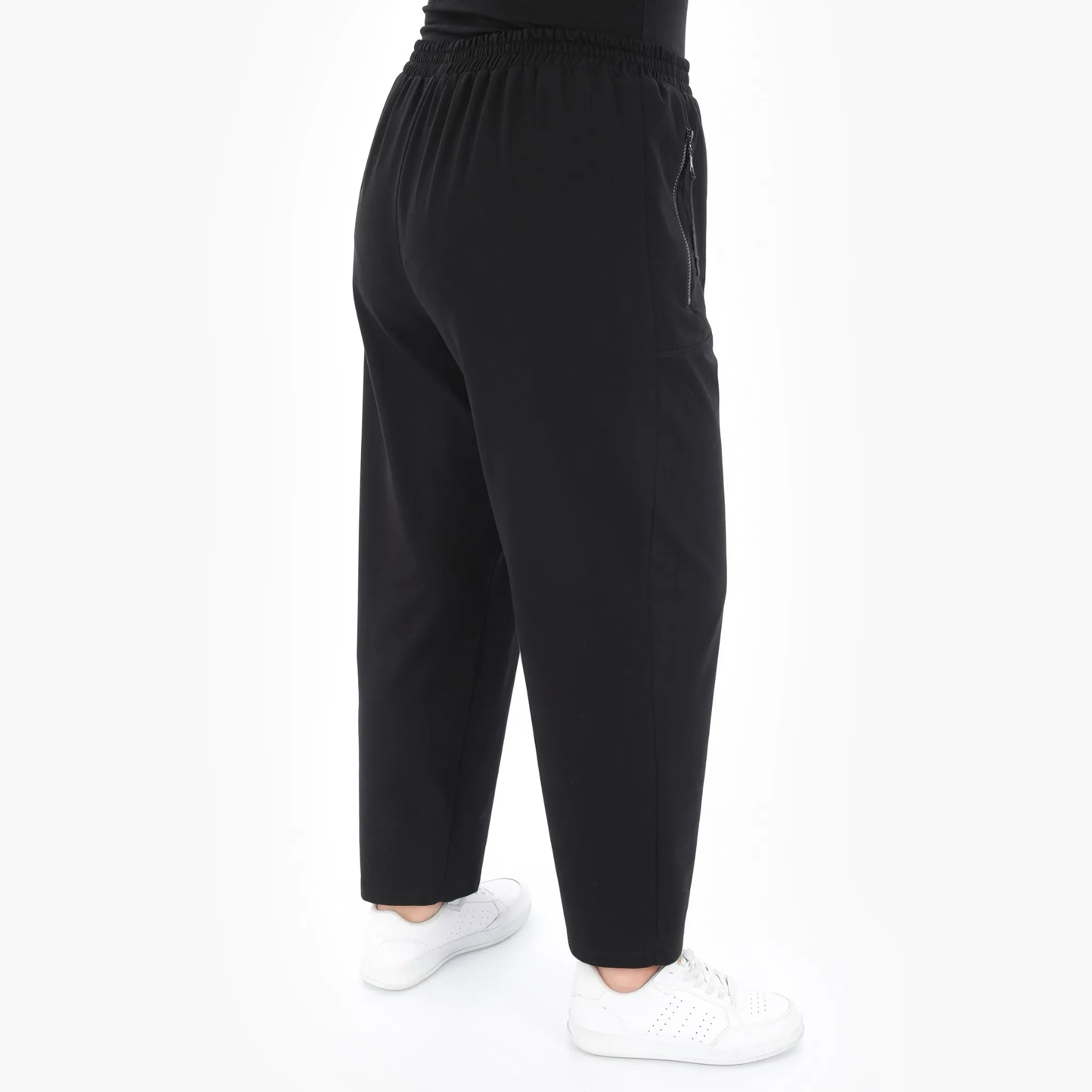  Karottenform Hose von Zedd Plus aus Baumwolle, 25093, Schwarz, Schick, Modern, Bequem