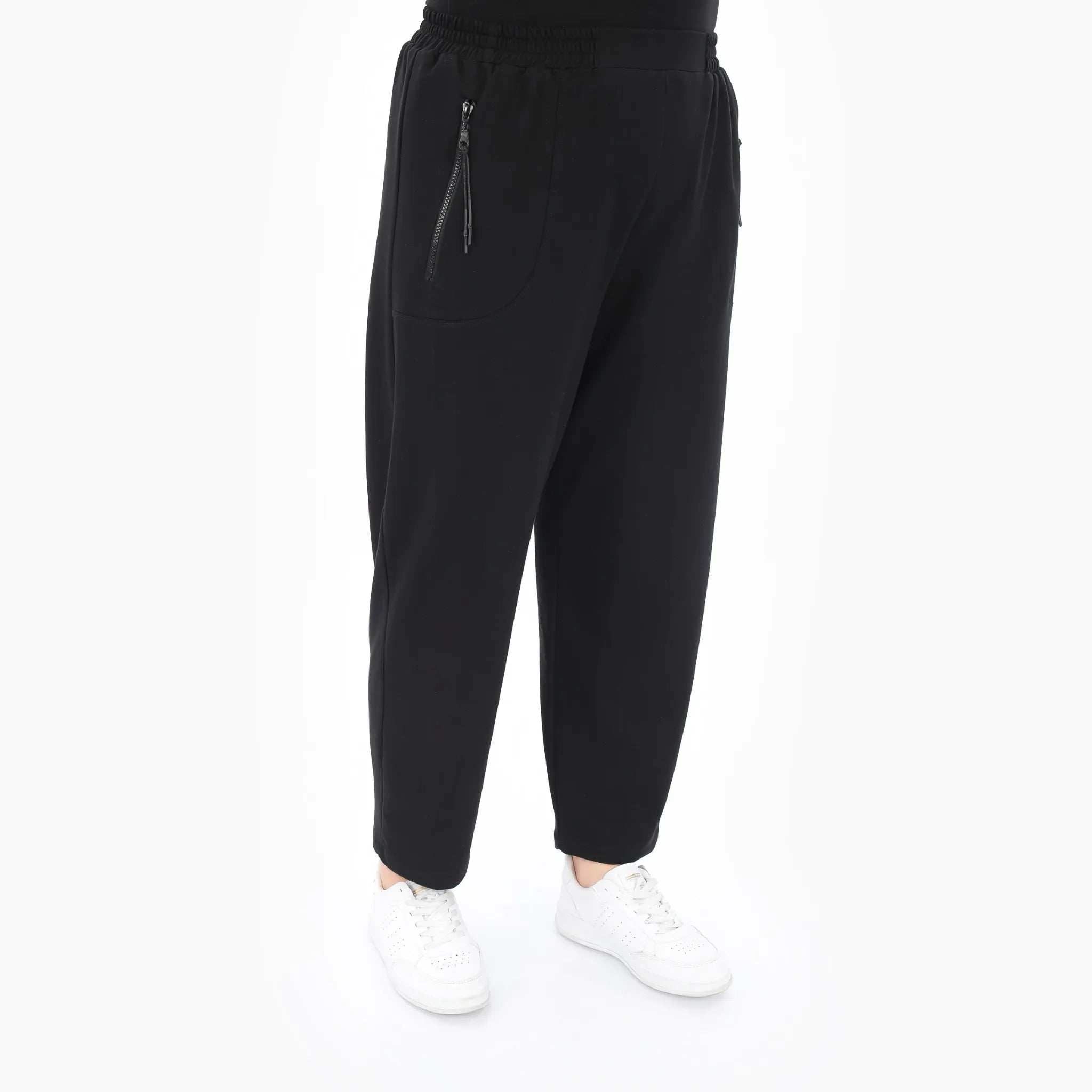  Karottenform Hose von Zedd Plus aus Baumwolle, 25093, Schwarz, Schick, Modern, Bequem