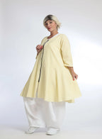  AKH Fashion Jacke in gerundeter Form, aus Baumwolle, 1058.06563, Gelb, Schick, Modern