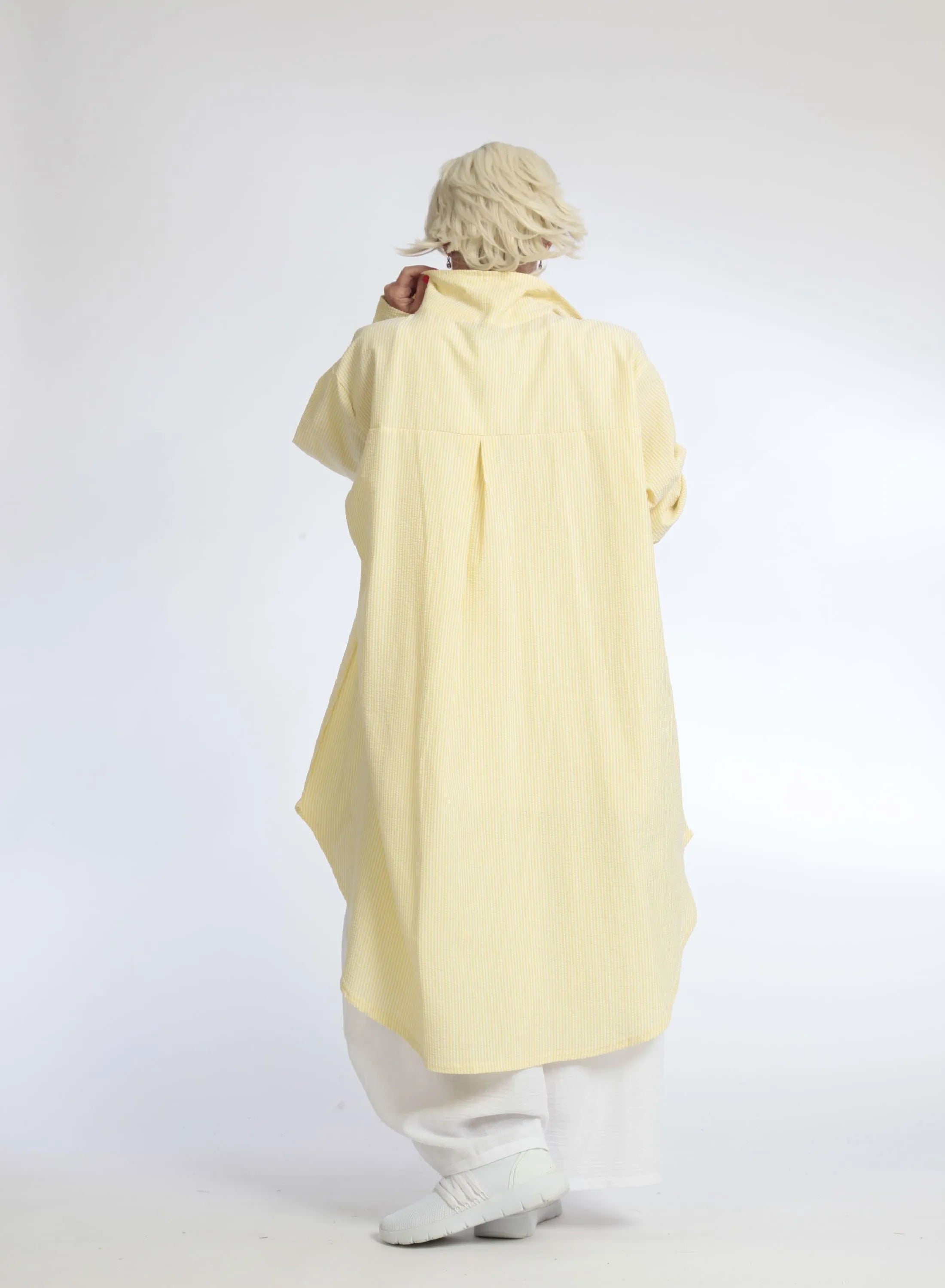  AKH Fashion Bluse in gerundeter Form, aus Baumwolle, 1058.06676, Gelb, Schick, Modern