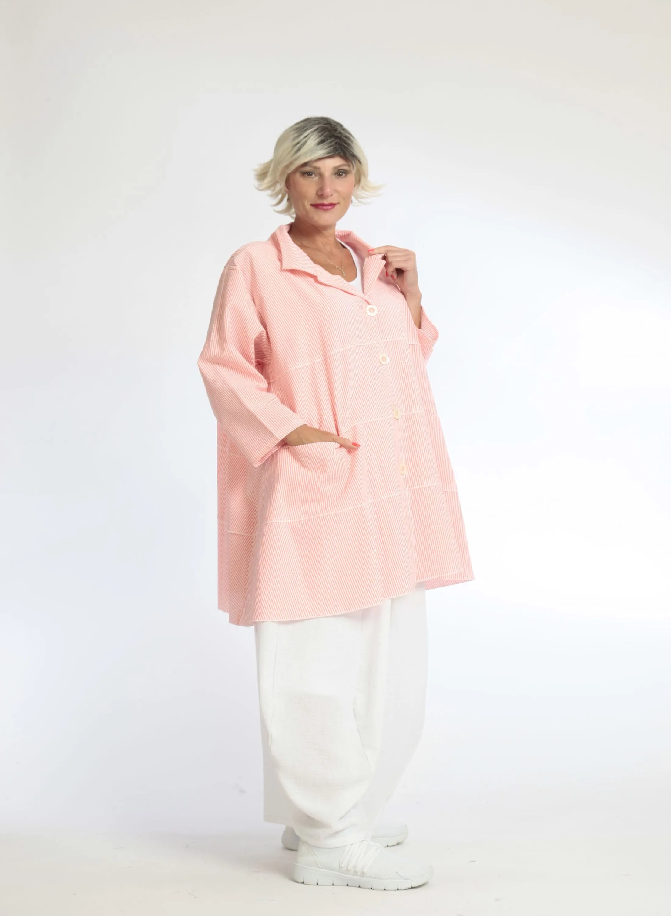  A-Form Jacke von AKH Fashion aus Baumwolle, 1058.06681, Orange, Schick, Modern, Bequem