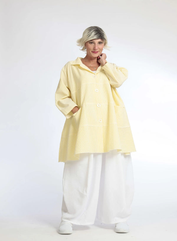  A-Form Jacke von AKH Fashion aus Baumwolle, 1058.06681, Gelb, Schick, Modern, Bequem