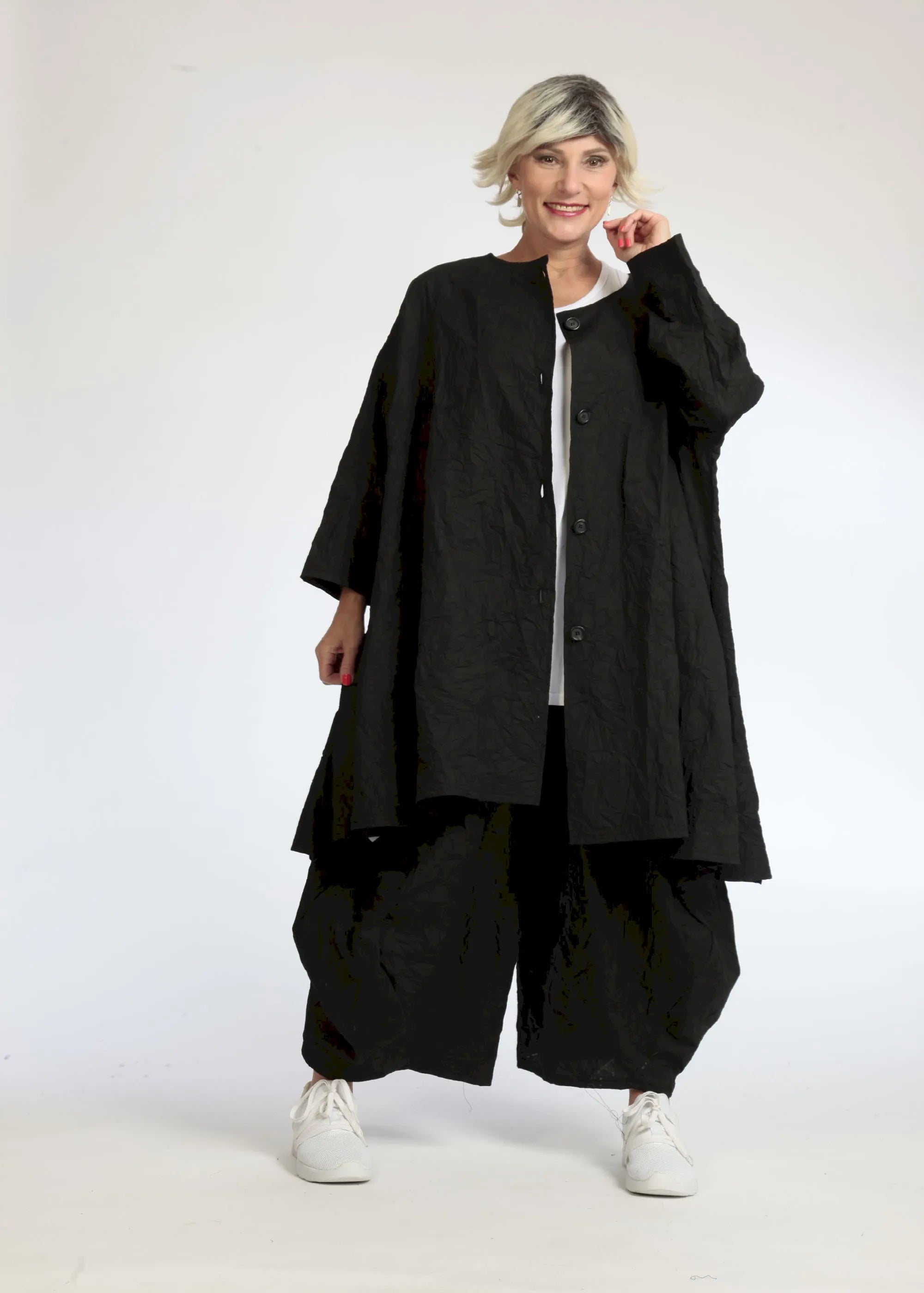 A-Form Jacke von AKH Fashion aus Materialmix, ausgefallene, zeitlose Lagenlook Mode