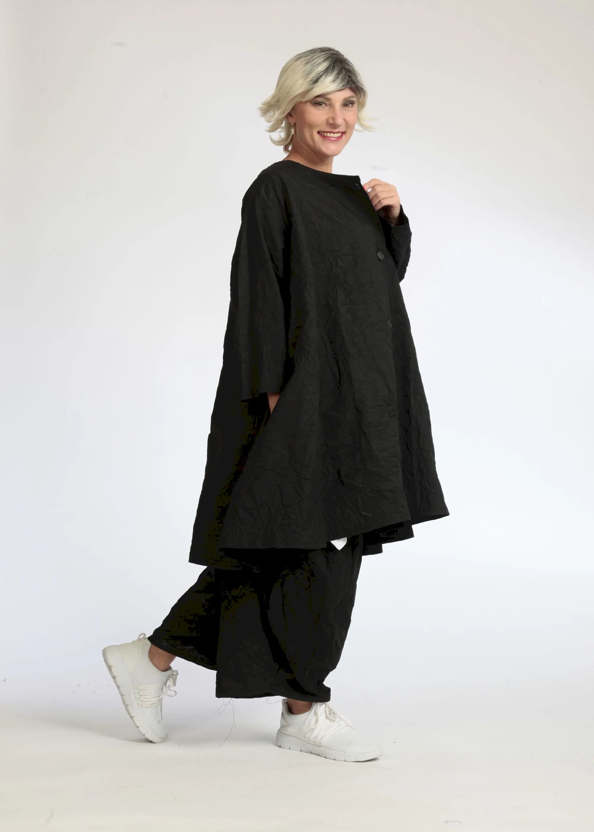 A-Form Jacke von AKH Fashion aus Materialmix, ausgefallene, zeitlose Lagenlook Mode