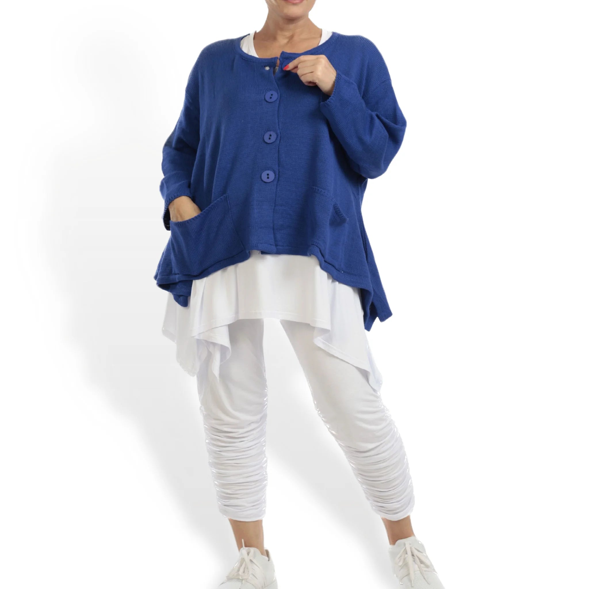  A-Form Jacke von AKH Fashion aus Baumwolle, 1110.00118, Royal Blau, Schick, Modern, Bequem