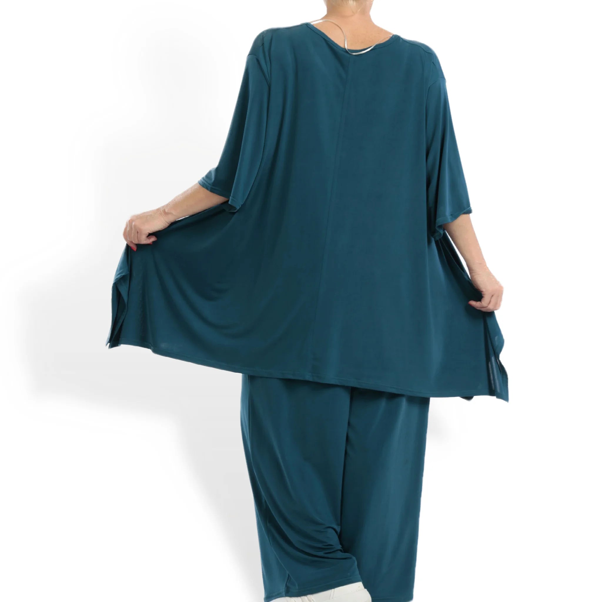  A-Form Shirt von AKH Fashion aus Viskose, 1111.01019, Petrol, Schick, Modern, Bequem