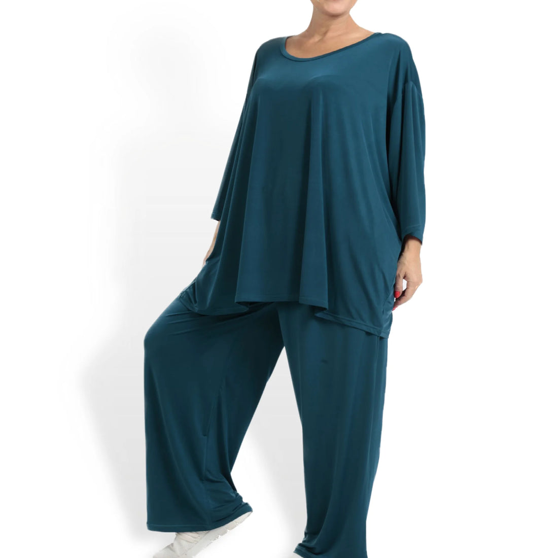  AKH Fashion Bigshirt in kastiger Form, aus Viskose, 1111.06543, Petrol, Schick, Modern