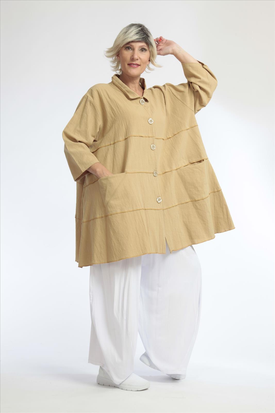  A-Form Jacke von AKH Fashion aus Baumwolle, 1033.06681, Beige, Schick, Modern, Bequem