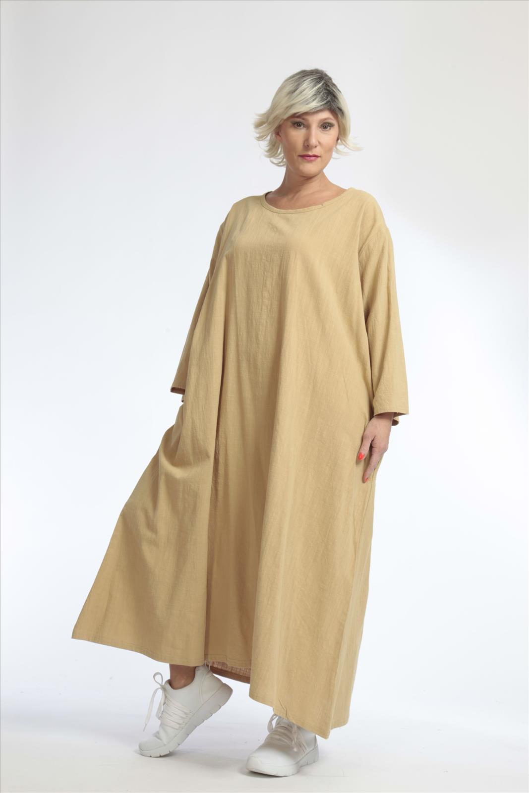  Ballonkleid von AKH Fashion aus Baumwolle, 1033.06790, Beige, Schick, Modern, Bequem