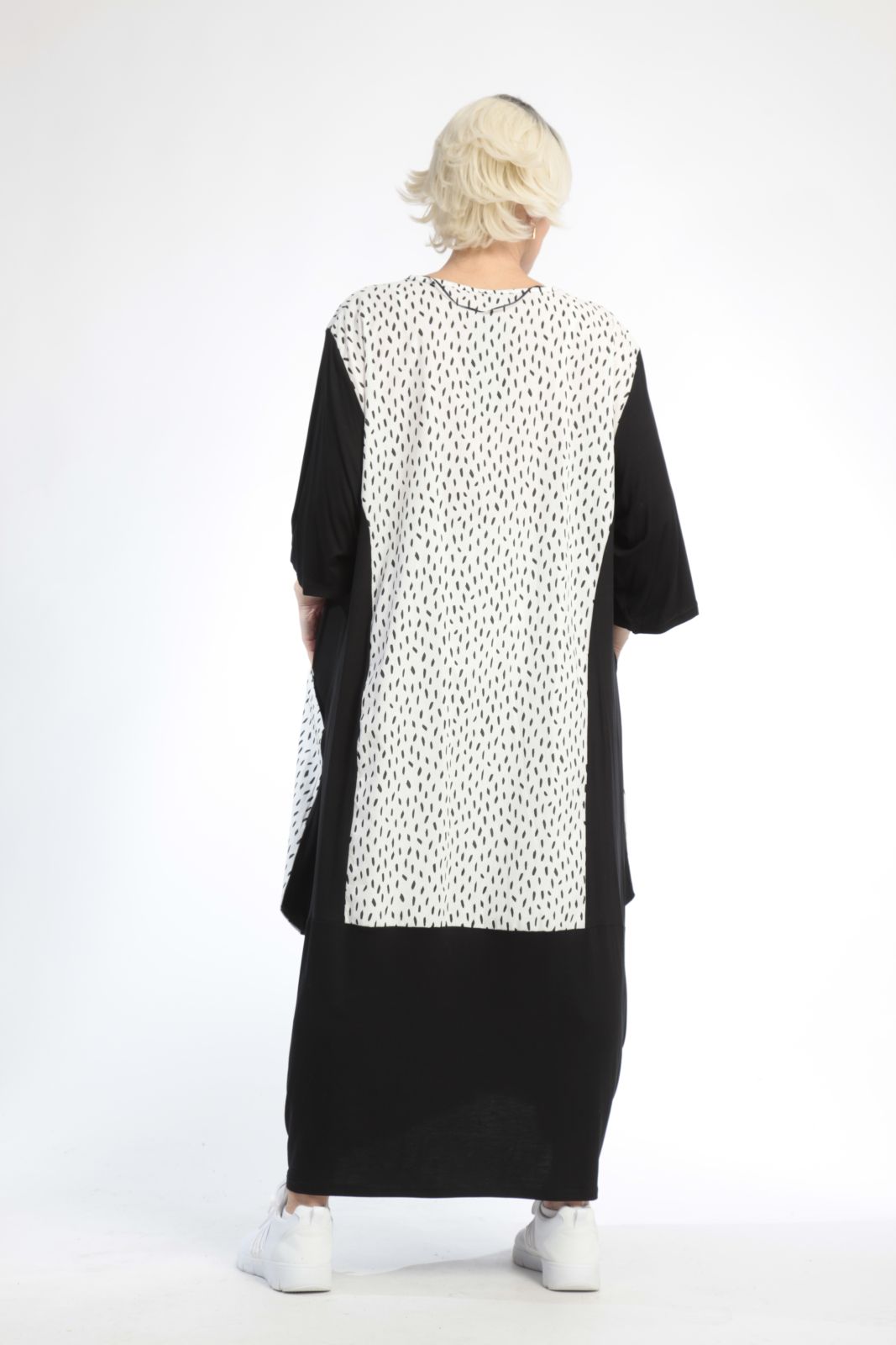  Ballonkleid von AKH Fashion aus Baumwolle, 0848.01923, Schwarz-Weiß, Punkte, Schick