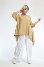 A-Form Shirt von AKH Fashion aus Baumwolle, ausgefallene, zeitlose Lagenlook Mode