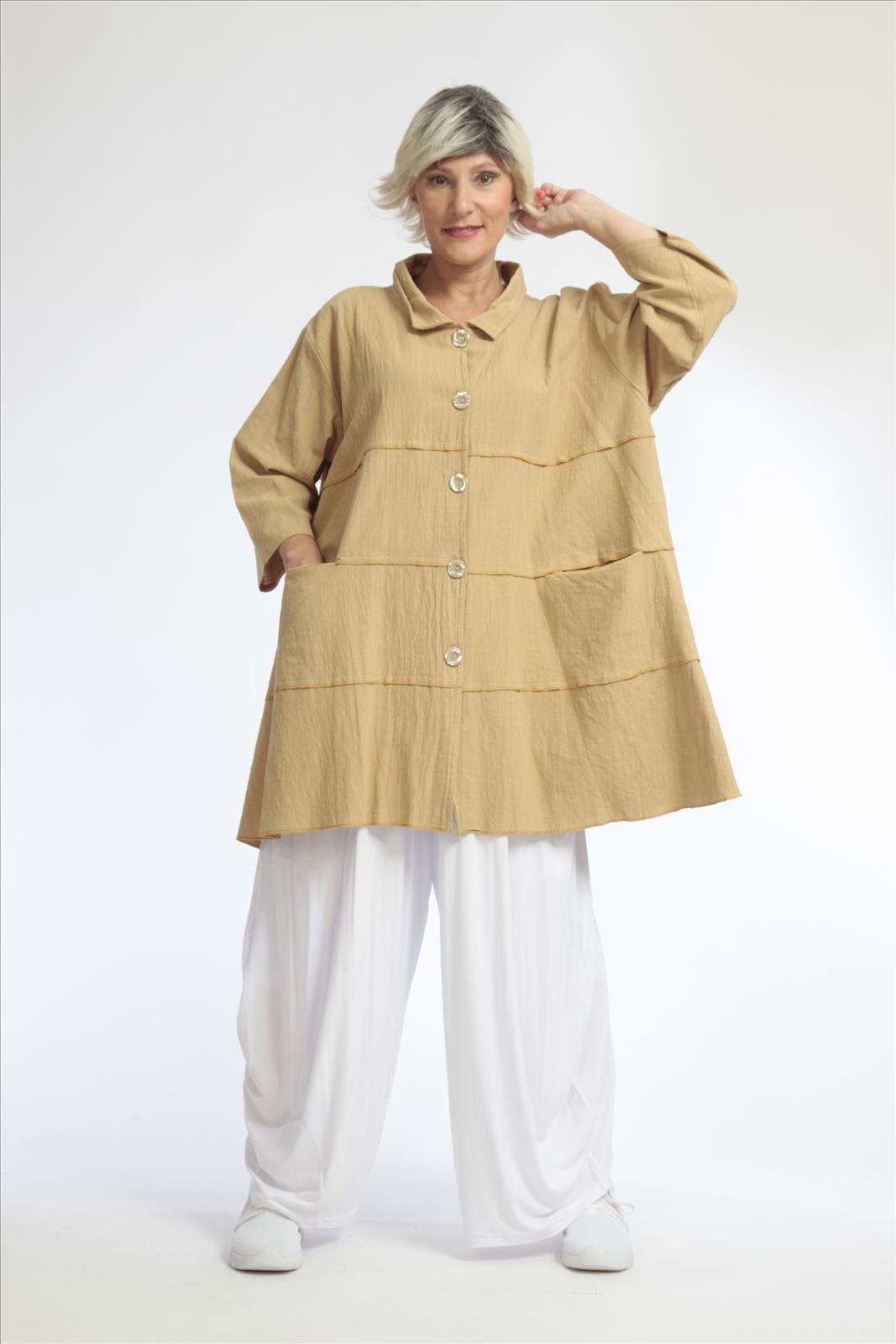  A-Form Jacke von AKH Fashion aus Baumwolle, 1033.06681, Beige, Schick, Modern, Bequem