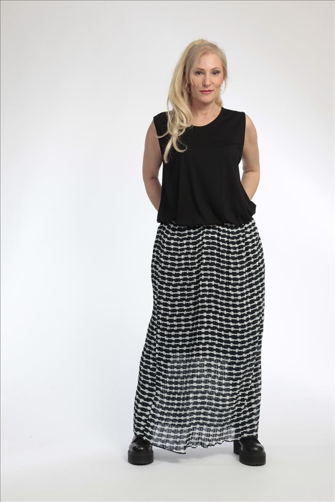  AKH Fashion Rock in gerader Form, aus Polyester, 0787.00316, Schwarz-Weiß, Grafik, Schick