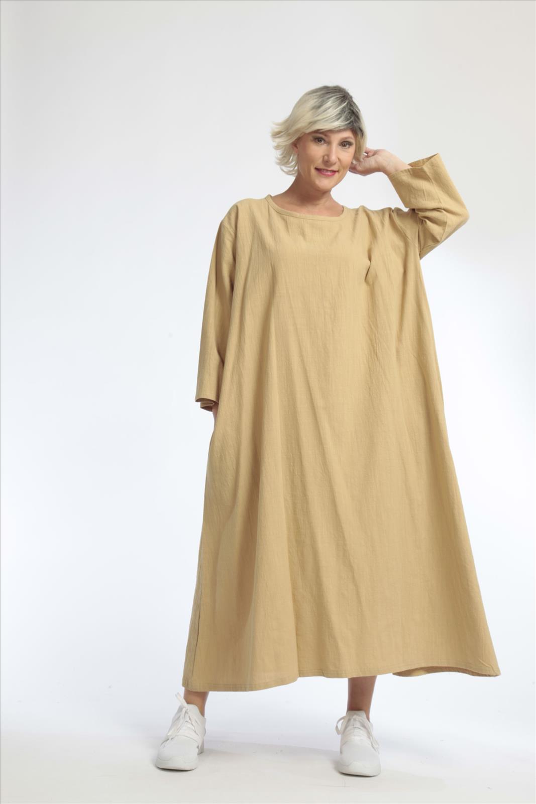  Ballonkleid von AKH Fashion aus Baumwolle, 1033.06790, Beige, Schick, Modern, Bequem