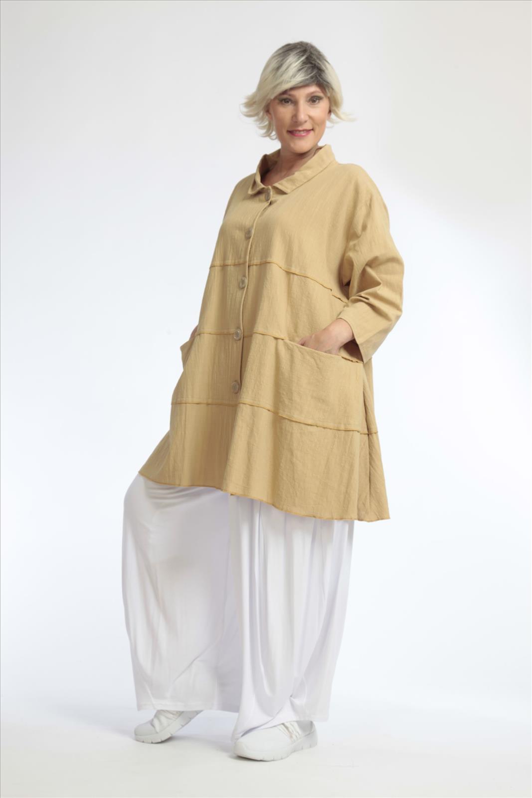  A-Form Jacke von AKH Fashion aus Baumwolle, 1033.06681, Beige, Schick, Modern, Bequem