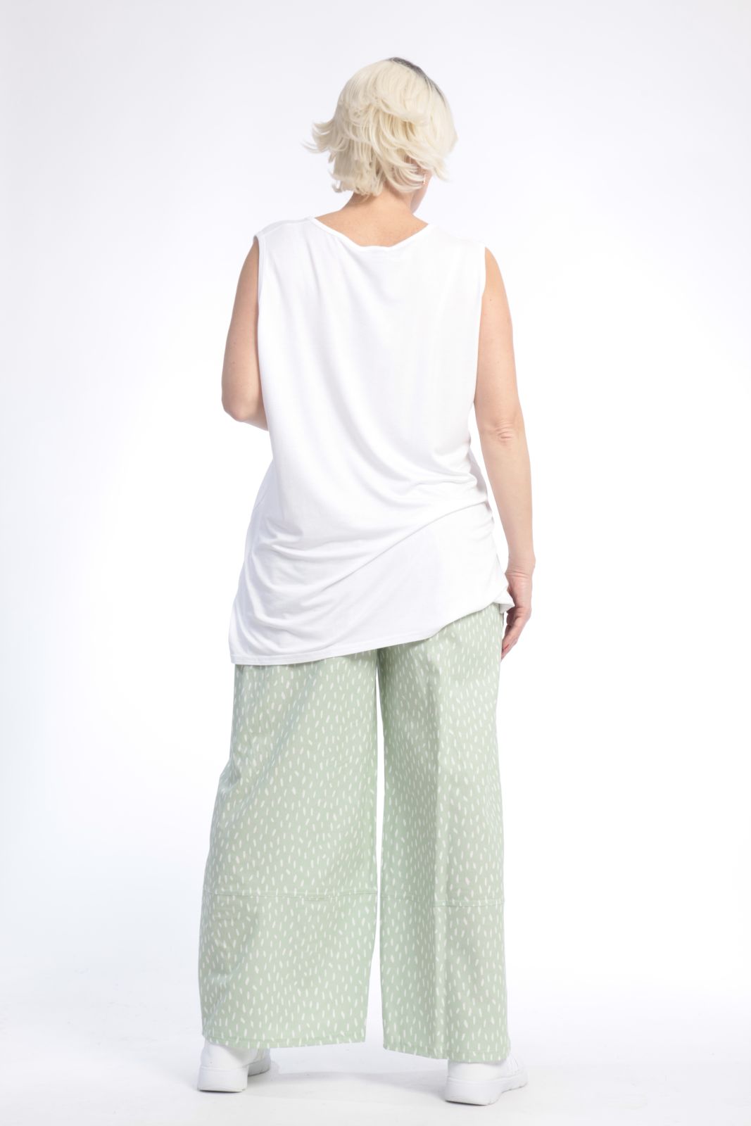  AKH Fashion Hose in gerader Form, aus Baumwolle, 0848.00221, Hellgrün, Punkte, Schick