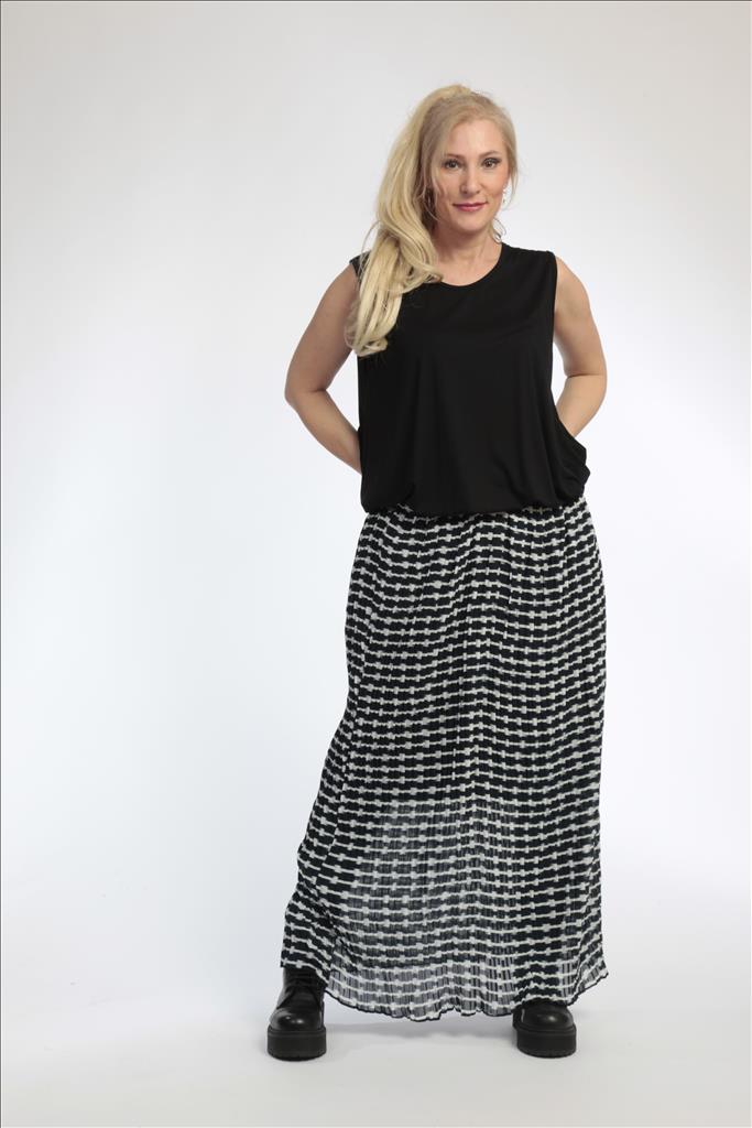  AKH Fashion Rock in gerader Form, aus Polyester, 0787.00316, Schwarz-Weiß, Grafik, Schick