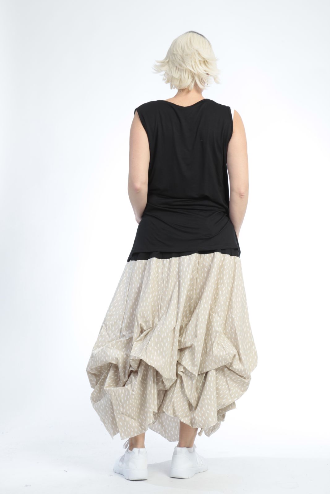  Ballonrock von AKH Fashion aus Baumwolle, 0848.07559, Beige, Punkte, Schick, Modern