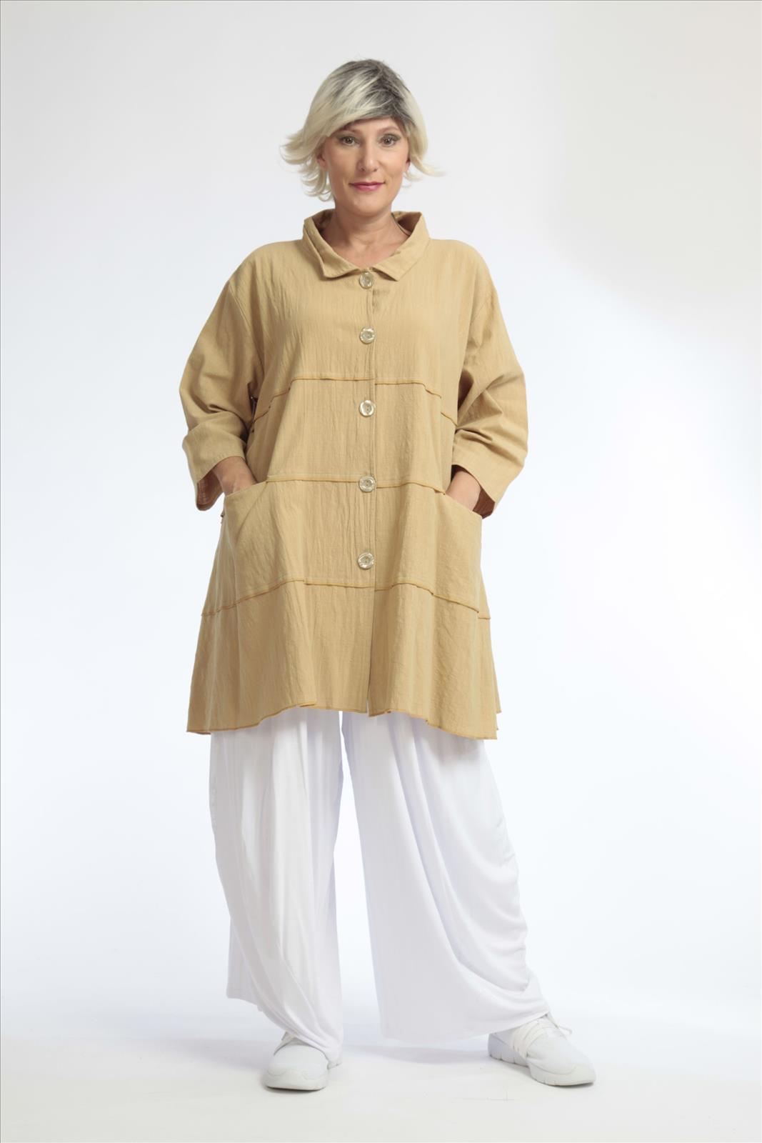  A-Form Jacke von AKH Fashion aus Baumwolle, 1033.06681, Beige, Schick, Modern, Bequem